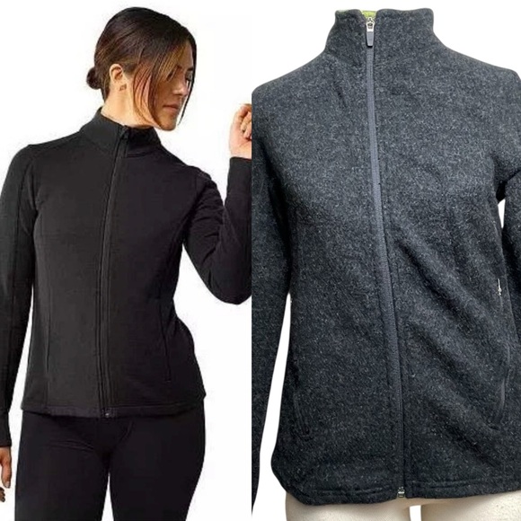 ibex Jackets & Blazers - Ibex 100% Merino Wool Jacket Sweater Charcoal Gray Full Zip Fitted USA Made Med